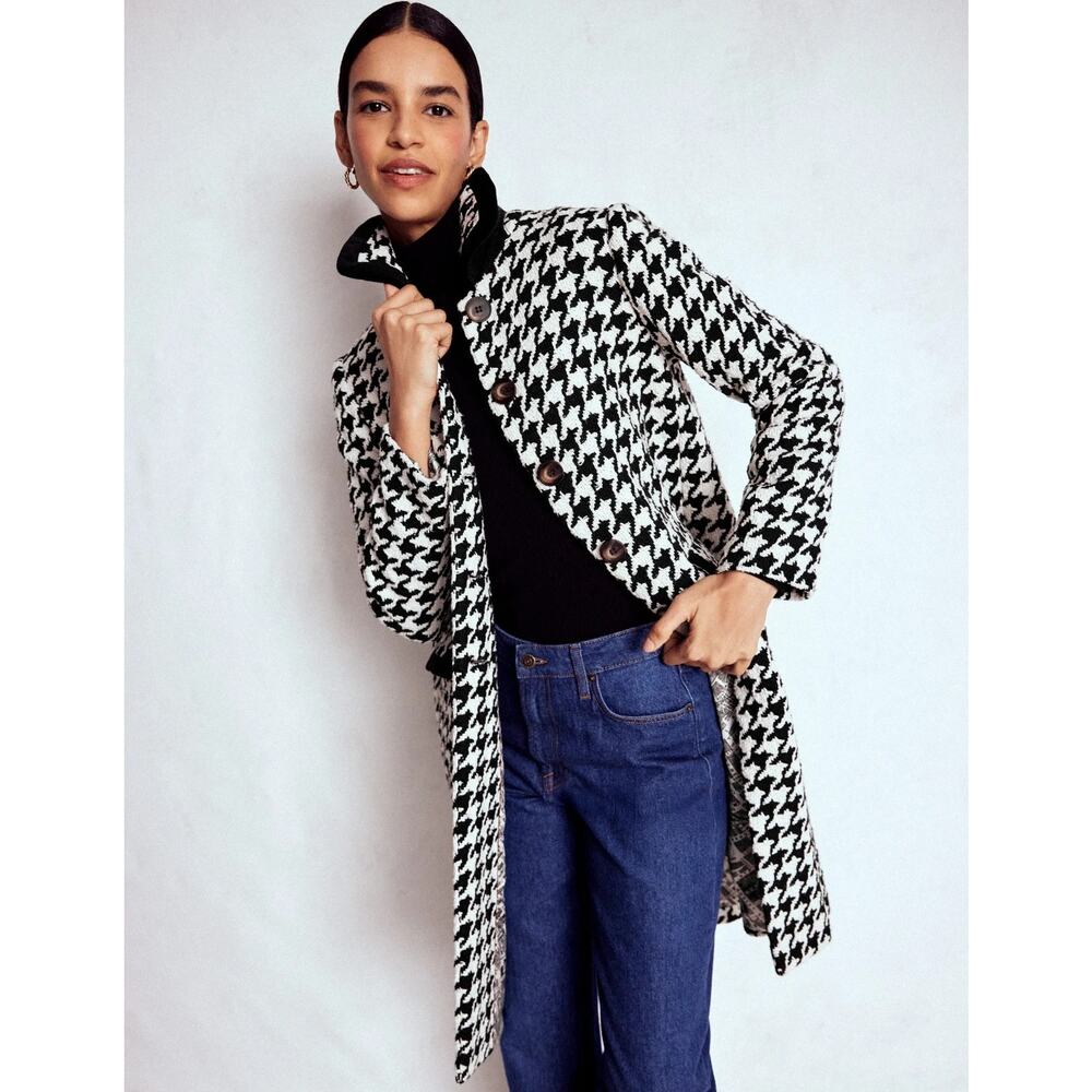 Edinburgh Swing Coat Black Dogstooth